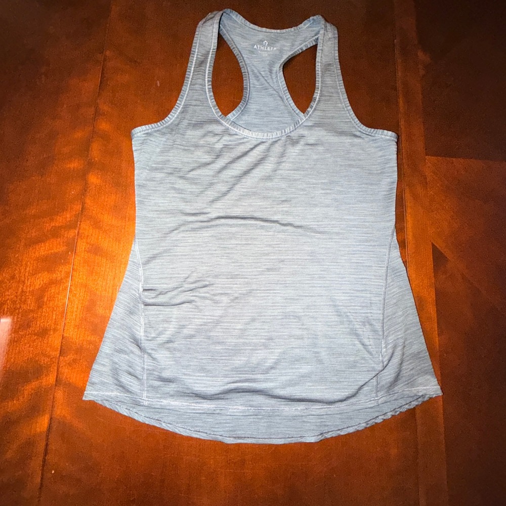Athleta Womens Gray Space Dye Racerback Tank Top XS Workout Yoga Activewear